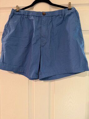 Kahala Mens Blue Cotton Elastic Waist Shorts Size 38